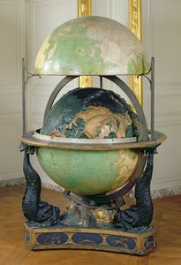 1786年にドーフィンの指導のためにルイ16世（1754-93）が注文した地球儀と天球 作： Edme Mentelle
